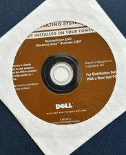 NEW OEM Dell Windows Vista Business Reinstallation DVD 32Bit Operating System CD