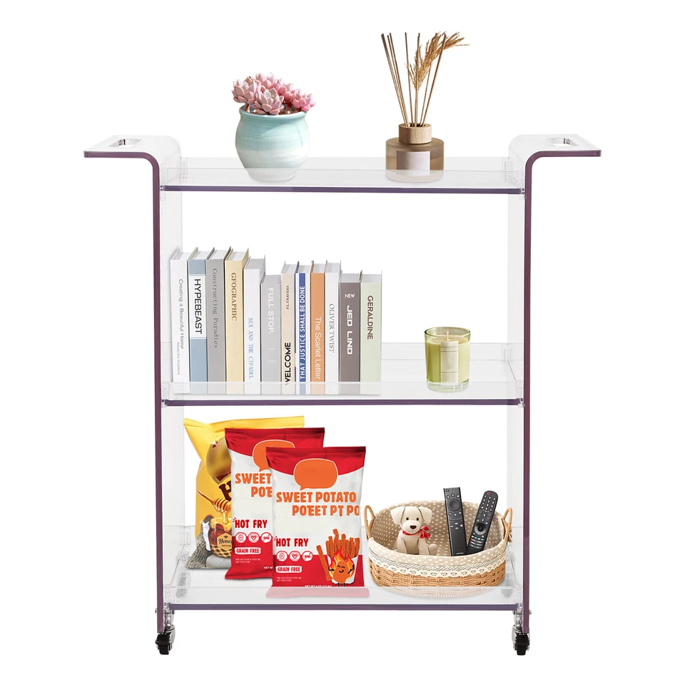 Gourmet Kitchen Cart with Wheels 3 Tiers Mobile PC Cart Rolling Serving Cart - Image 3 of 4