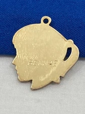 Vintage FORSTNER 1/20 12kt GF Gold Filled PENDANT CHARM Girl Child Head "BENNAE"