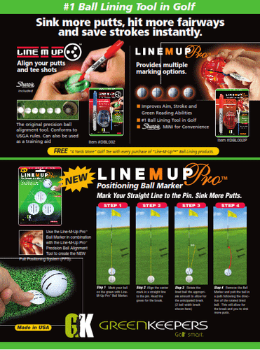 Line M Up Pro Putt Position Ball Marker Golf Ball Alignment Identification Tool - Picture 3 of 3