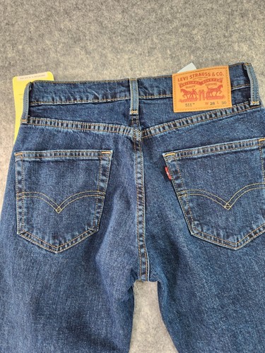 Levis 511 Jeans Mens 28x30 Blue Denim Flex Performance Eco Slim Fit - Picture 13 of 16