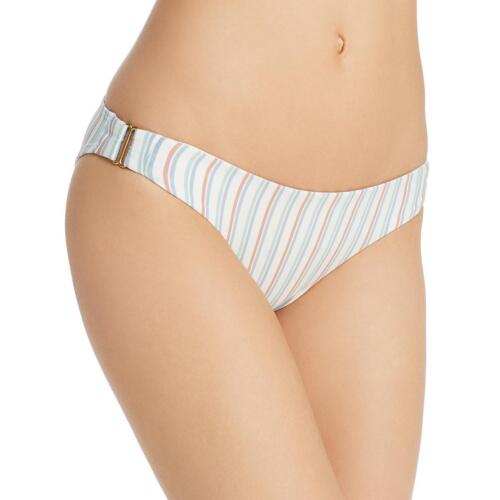 L Space Womens White Hipster Striped Beachwear Bikini Swim Bottom L  7981 - Afbeelding 1 van 1