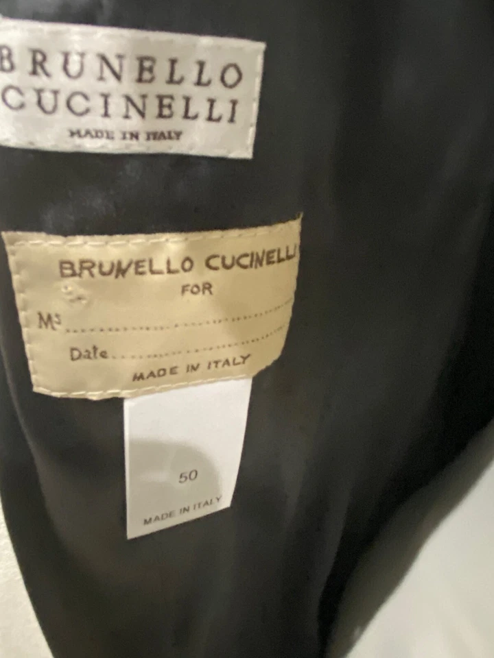 Brunello cucinelli shawl collar leather blazer 50 tan Monili trim - Image 3 of 4