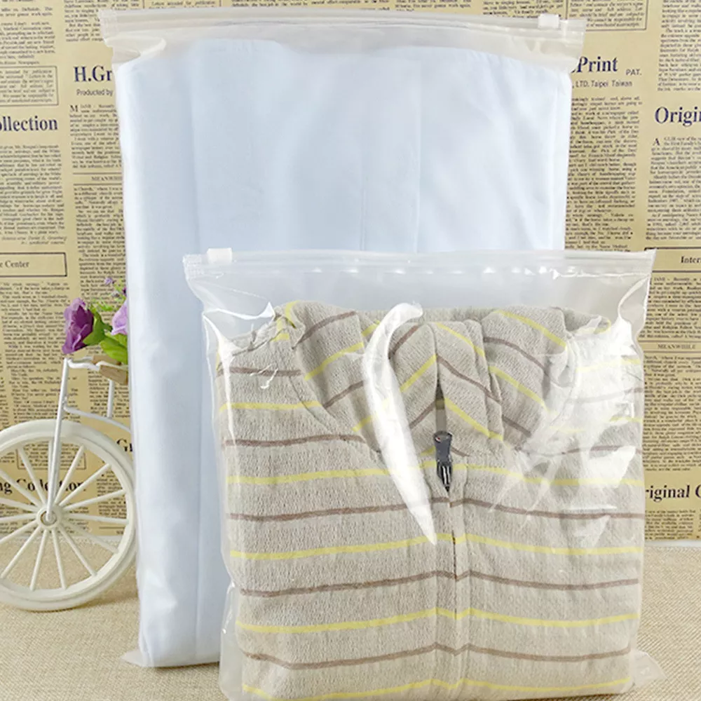 Clear Matte Zip lock Plastic Packing Bags for Clothes Underwear Storage  Reusable