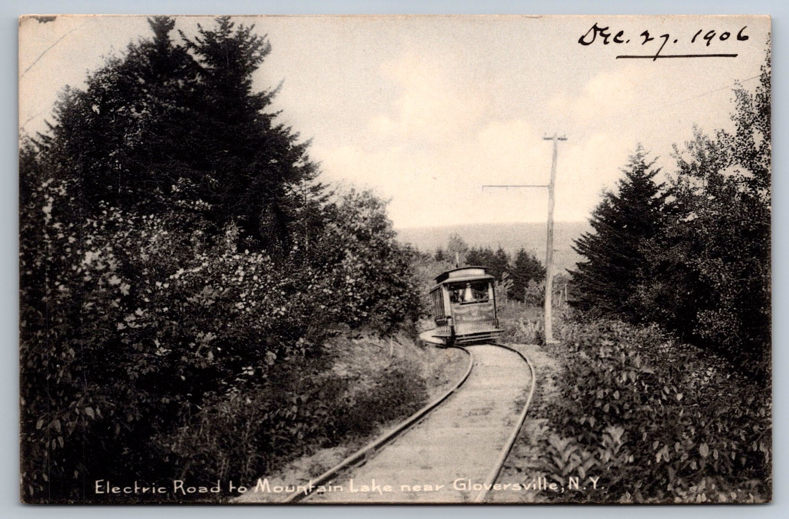 New York Electric Streetcar Mountain Lake Gloversville Rotograph