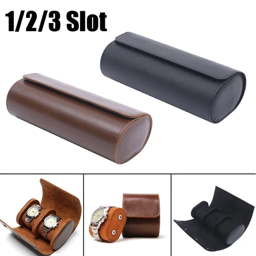 1-3 Slot Travel Watch Roll Case Leder Armbanduhr Vitrine Uhren Aufbewahrungsbox - Bild 1 von 17