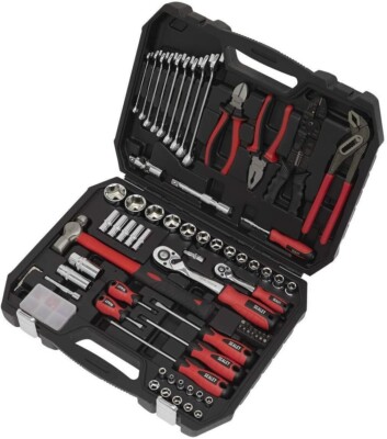 AK7400 Sealey Mechaniker Werkzeug Kit 100 Stück Set Steckdosen Schraubendreher Ratsche