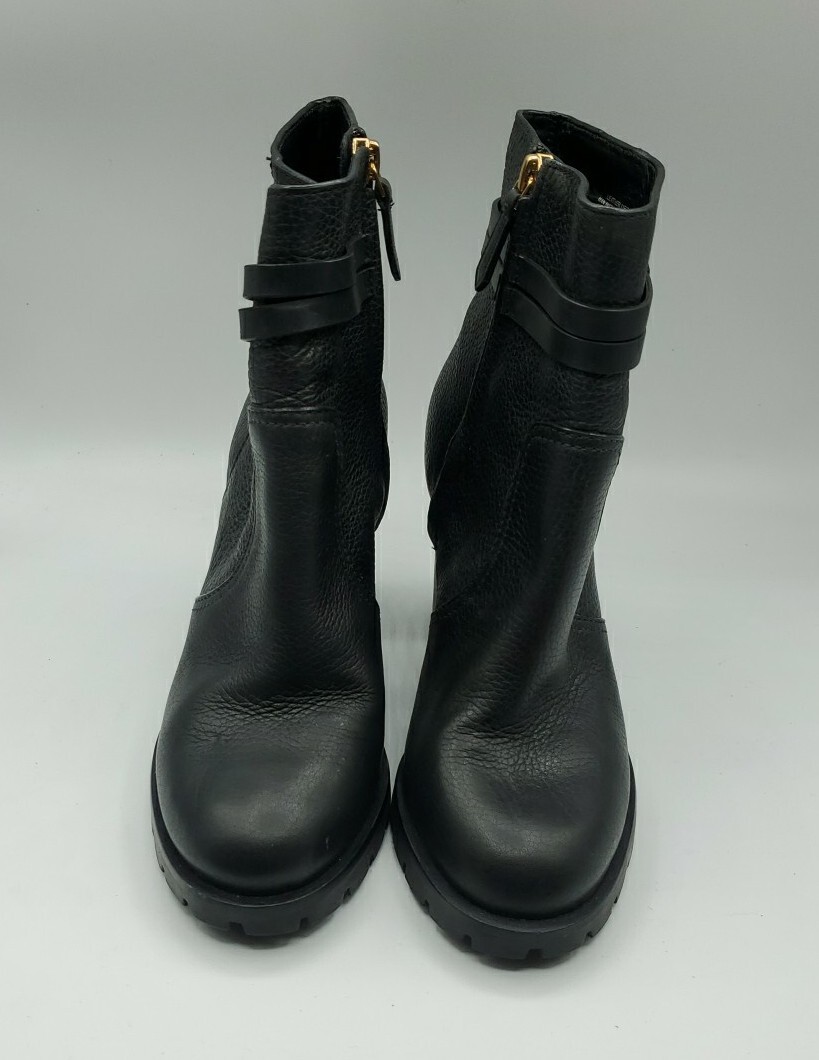 SAOLA Stivali Tory Burch Leigh neri in pelle suola con logo River Rock TG 7 5 BELLI