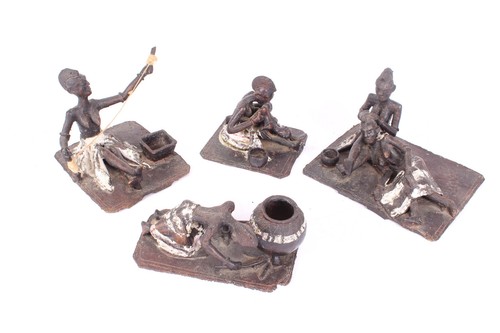 Lot de 4 bronzes à la cire