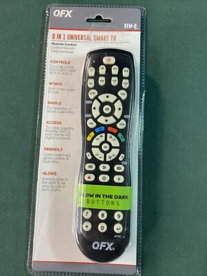 QFX REM-8 8-in-1 Universal Remote with Glow-in-the-Dark Buttons!!..21