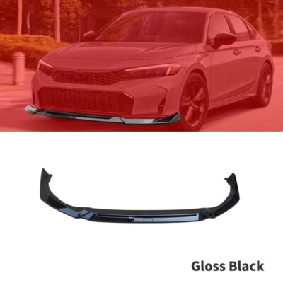 For 2025 Up Honda Civic Yofer Gloss Black 2 Tone Front Bumper Lip Splitter Kit