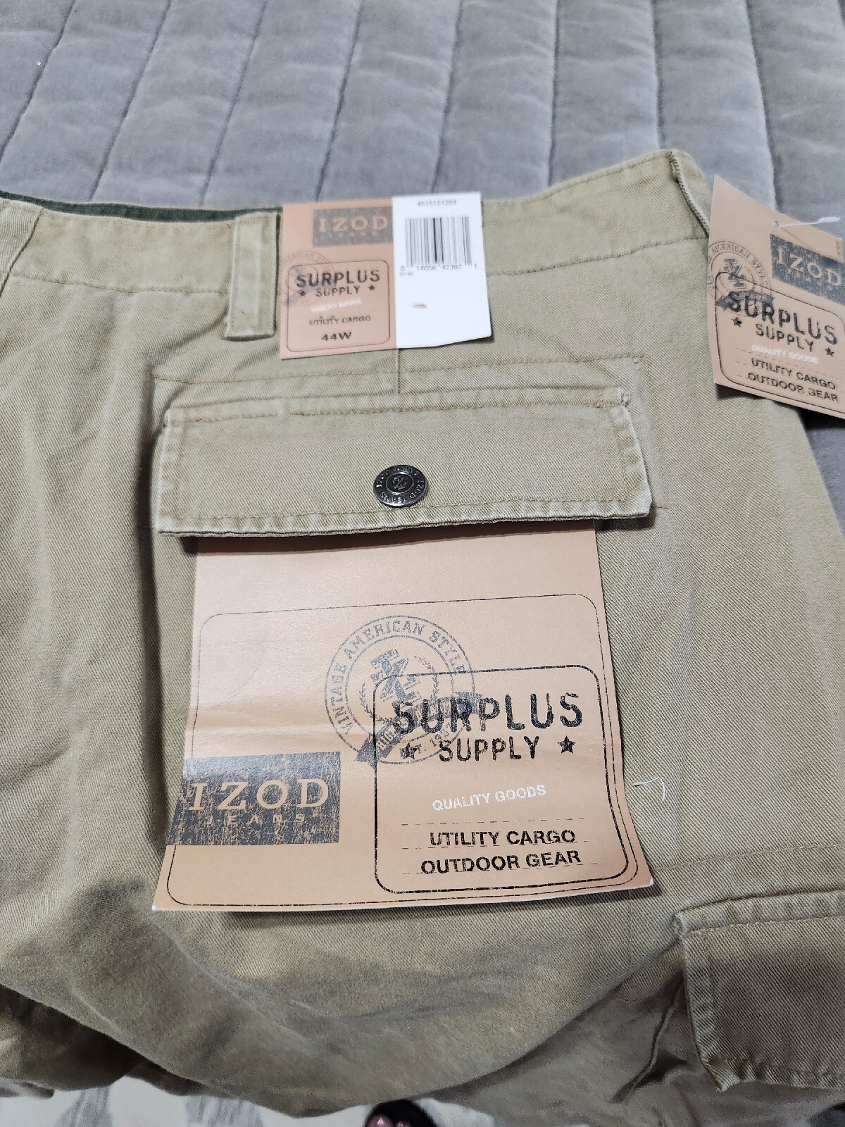 NEW With Tags Izod Surplus Supply Utility Khaki Cargo Shorts Sz 44 eBay