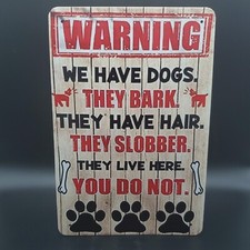 "Warning Dog" Metal Signage 12" x 8 Sign BT2