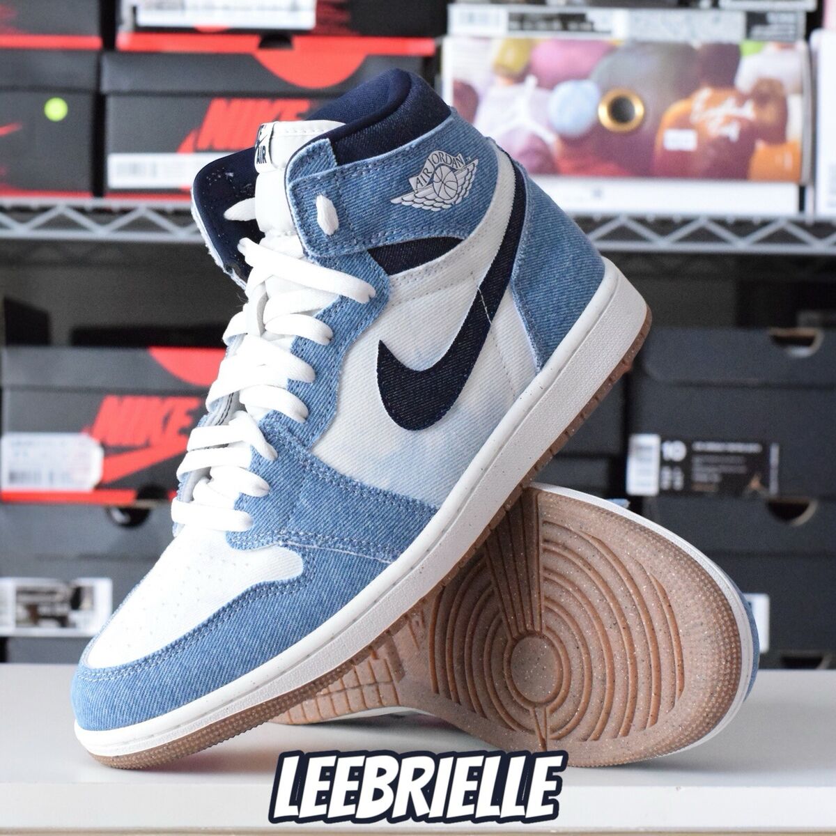 Nike Air Jordan 1 Retro High OG Denim Summit White Obsidian Nike Air Jordan 1 Retro High OG Denim Summit White Obsidian