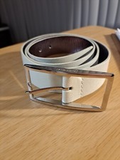 Nine West Womens Cream Belt/ Silver Buckle Sz XL