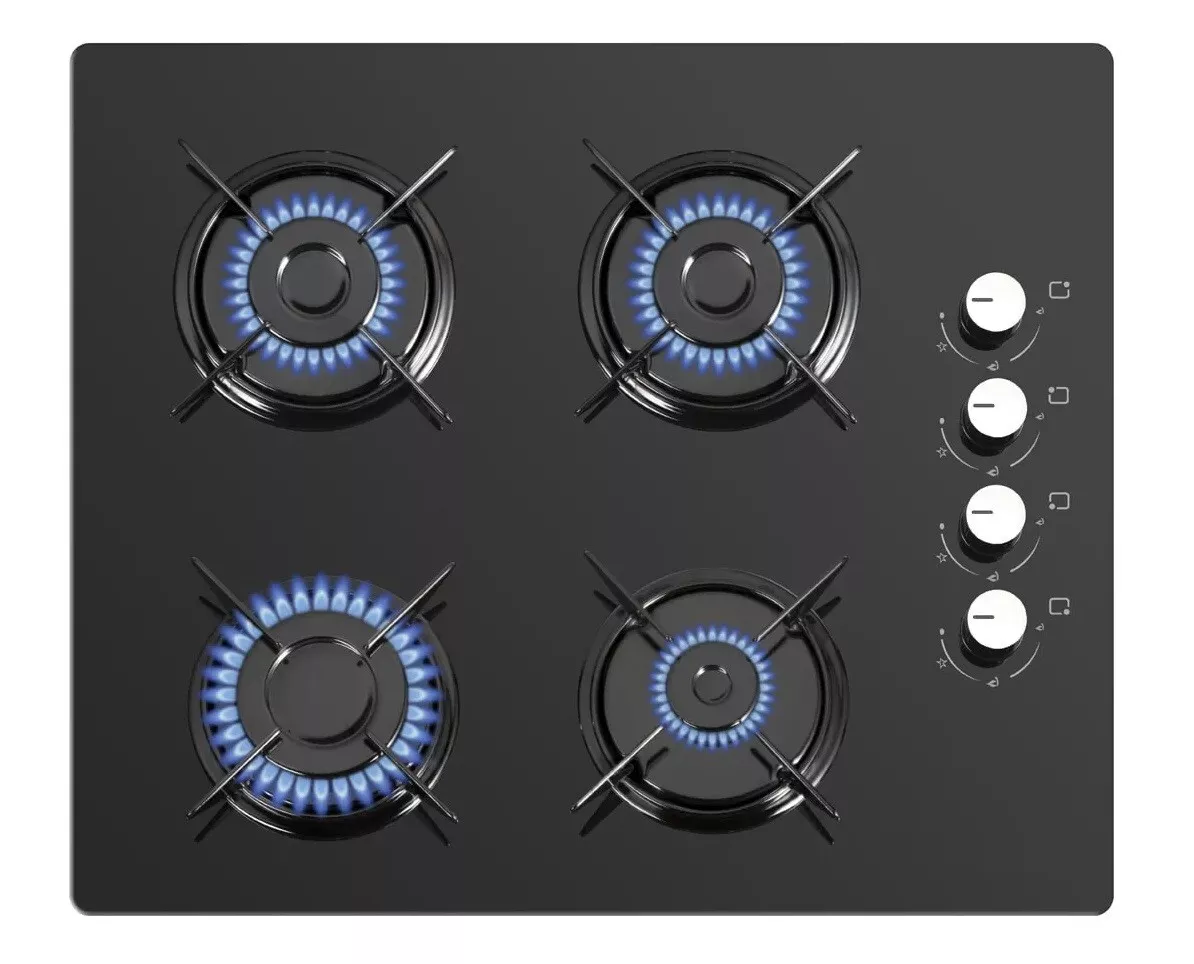 24 61 CM BLACK GLASS 4 Burner Kitchen Gas Built-in Cooktop Stove Hob Cook  Top