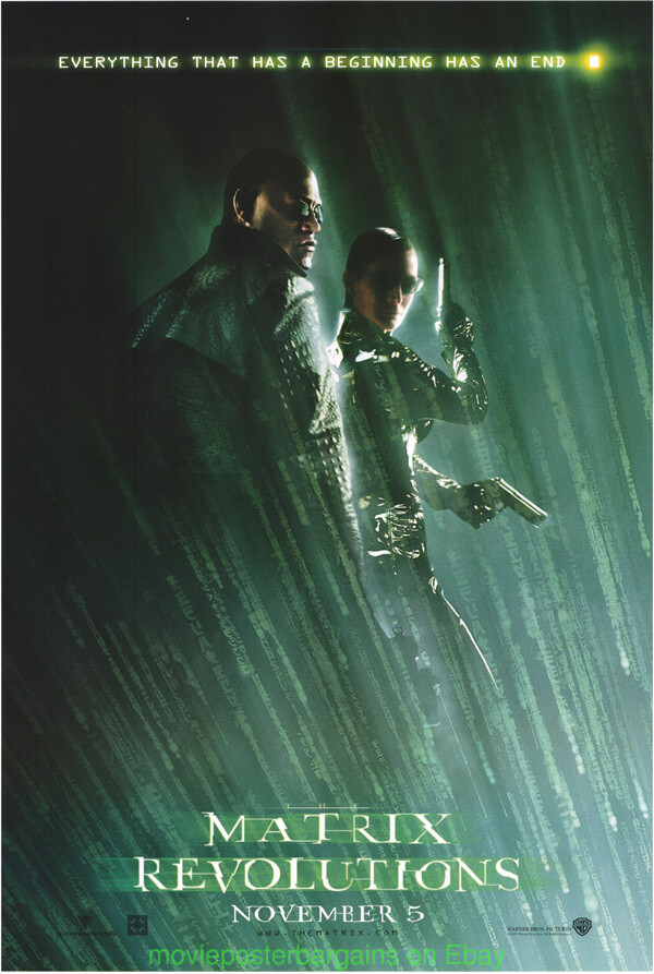 MATRIX REVOLUTIONS MOVIE POSTER DS 27x40 MORPHEUS Advance LAURENCE