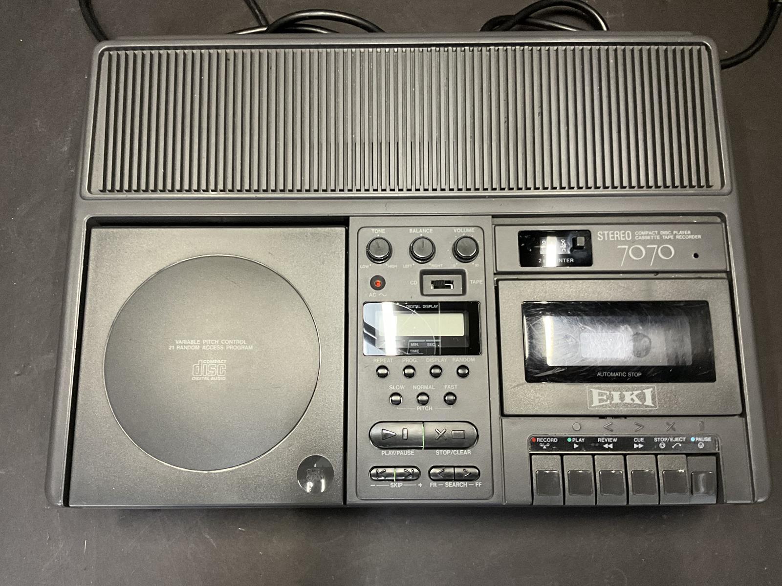 EIKI 7070A Stereo Compact Disc Player/Cassette Tape Recorder eBay