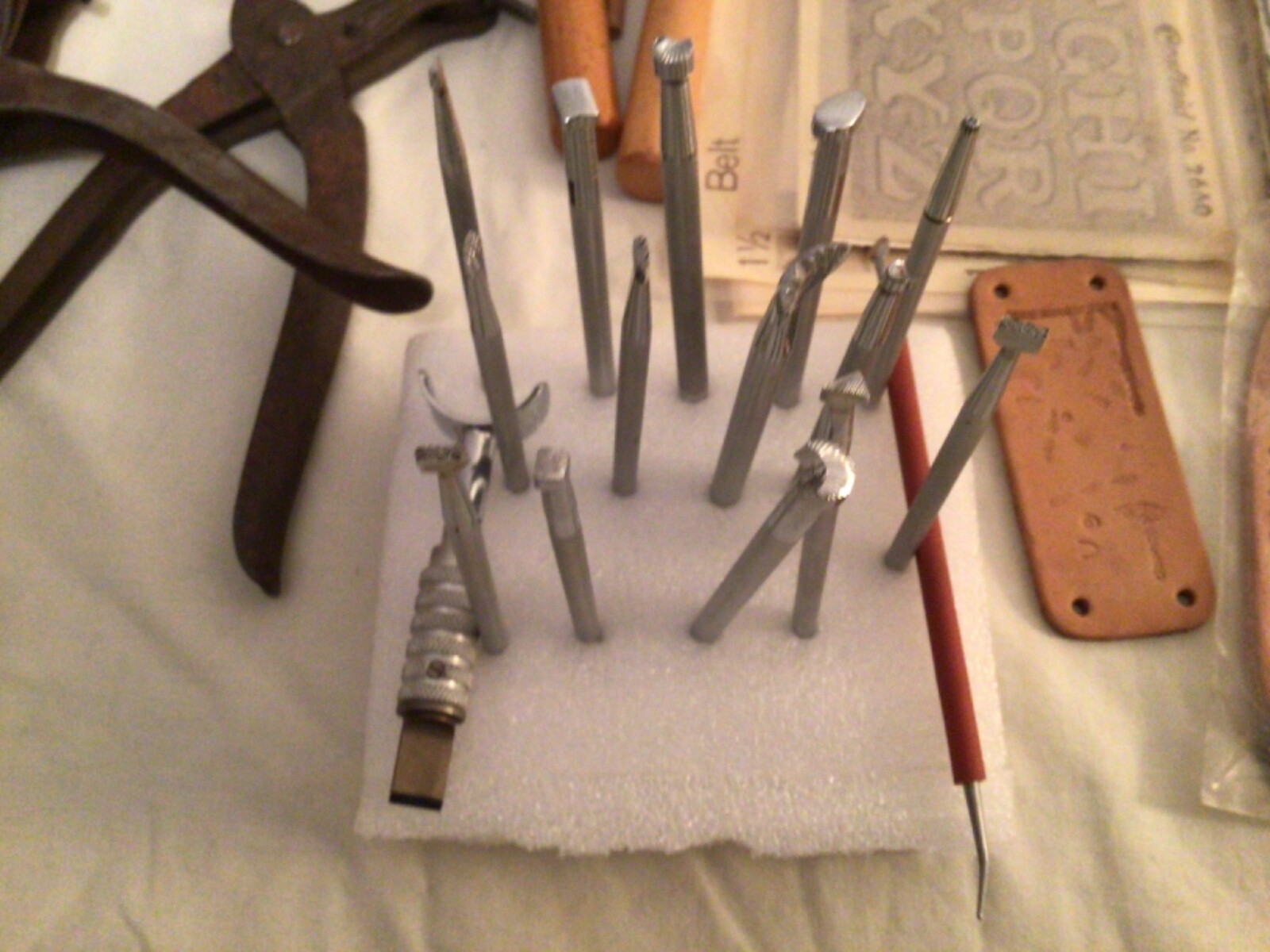 Vtg Leather Working Tools Lot of Craftools Craft Stamp Punches Mallets