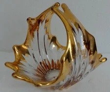 Gold Glass Basket Shaped Centerpiece