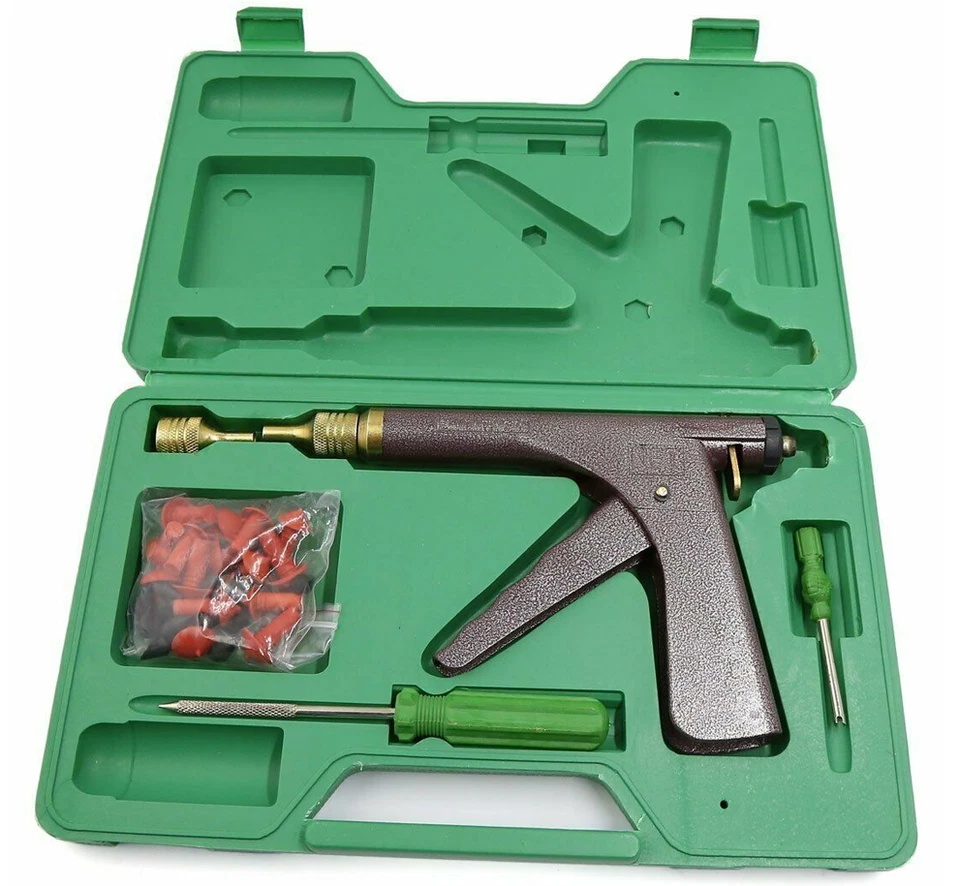 US Universal Car Tire Plugger Puncture Repair Tool Mushroom Plugs Vacuum Gun Kit - Image 2 of 4