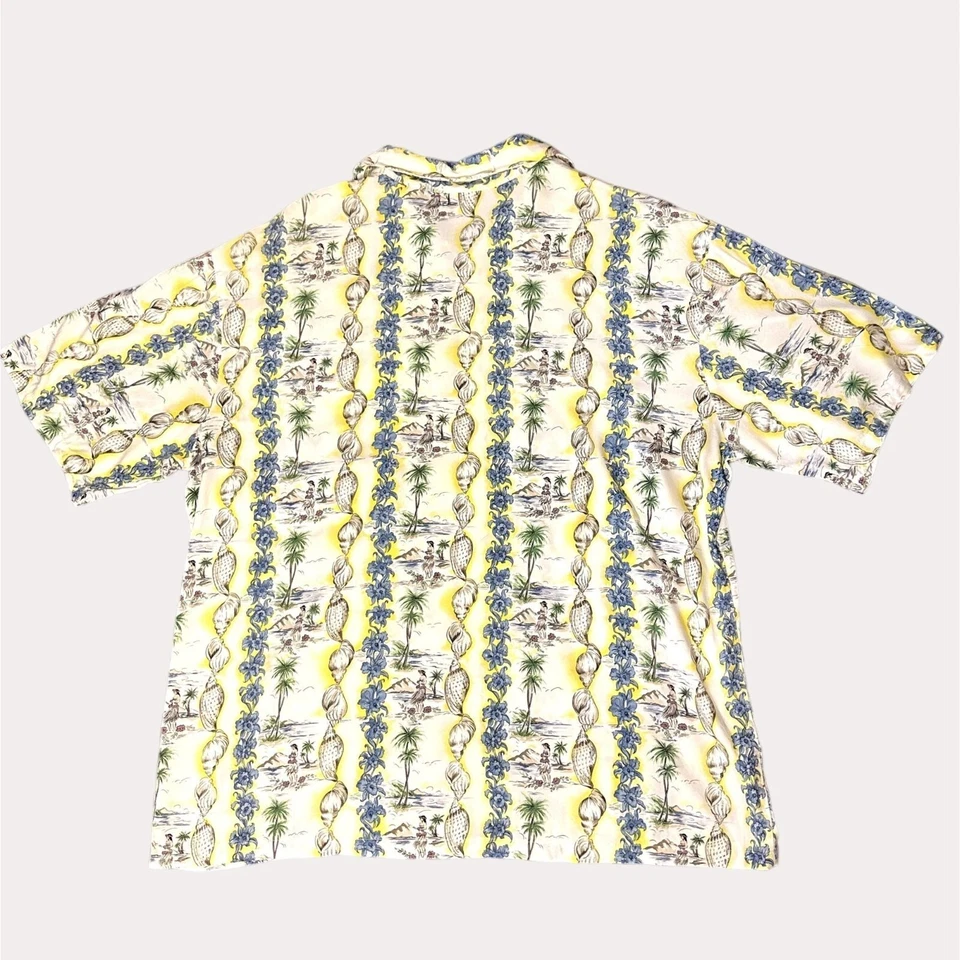 Iolani Vintage Mens Hawaiian Button Down Shirt Hula Seashell L bv - Image 4 of 4