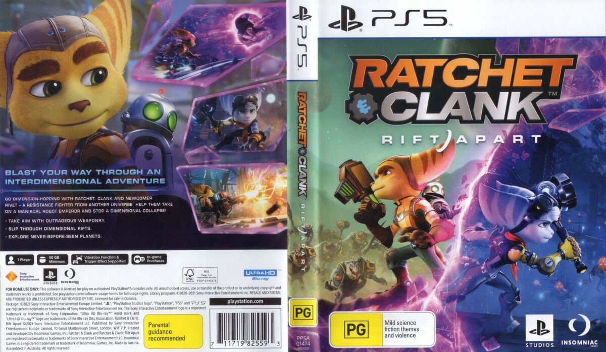 Replacement Box Case RATCHET CLANK RIFT APART Sony PlayStation 5 PS5  ORIGINAL