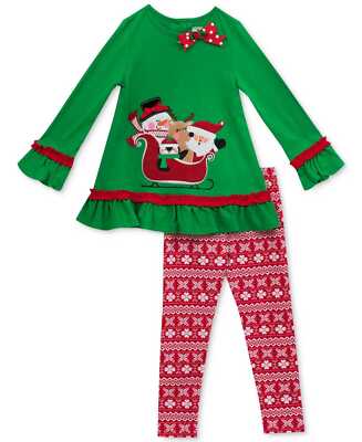 Rare Editions Baby Girls’ Tunic Leggings Set – Light Green (6-9  months)