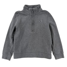 Vineyard Vines Sweatshirt Kids 5 Gray 1/4 Zip Pima Cotton Pullover Whale Logo