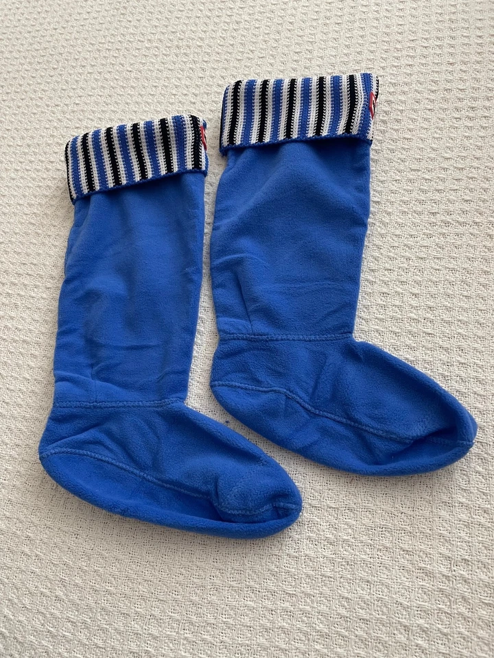 Nuevo Hunter Original Botas Altas Calcetines Cubierta Silla Tira - Azul/Negro/Blanco - M Foto 2 de 4