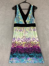 Women's Sun Dress by Wrapper - Floral Paisley Tie-Dye Adjustable Waist Stretch