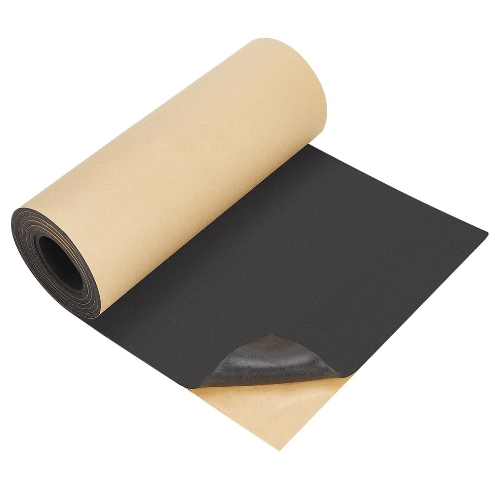 78.7x11.8inch Adhesive EVA Foam Roll, 4mm Black Adhesive EVA Foam Sheets Cosp...