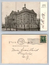 Trenton NJ-New Jersey State Capitol Exterior Winter Trees Vintage c1906 Postcard
