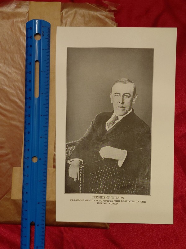 President Woodrow Wilson Antique Book Plate Portrait Mother Birthplace England