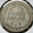 1895-S Barber Silver Dime 10c - Semi-Key Date - Solid Good - Low Mintage -