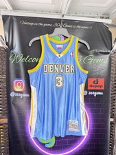 Mitchell & Ness Denver Nuggets #3 Allen Iverson NBA Basketball Jersey Silk Satin