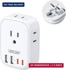 European Travel Plug Adapter, LENCENT US to Europe Type-C Foldable Power Plug wi