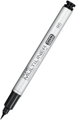 COPIC Multiliner SP Brush S, Black, Aluminium Fineliner mit einer feinen Spitze