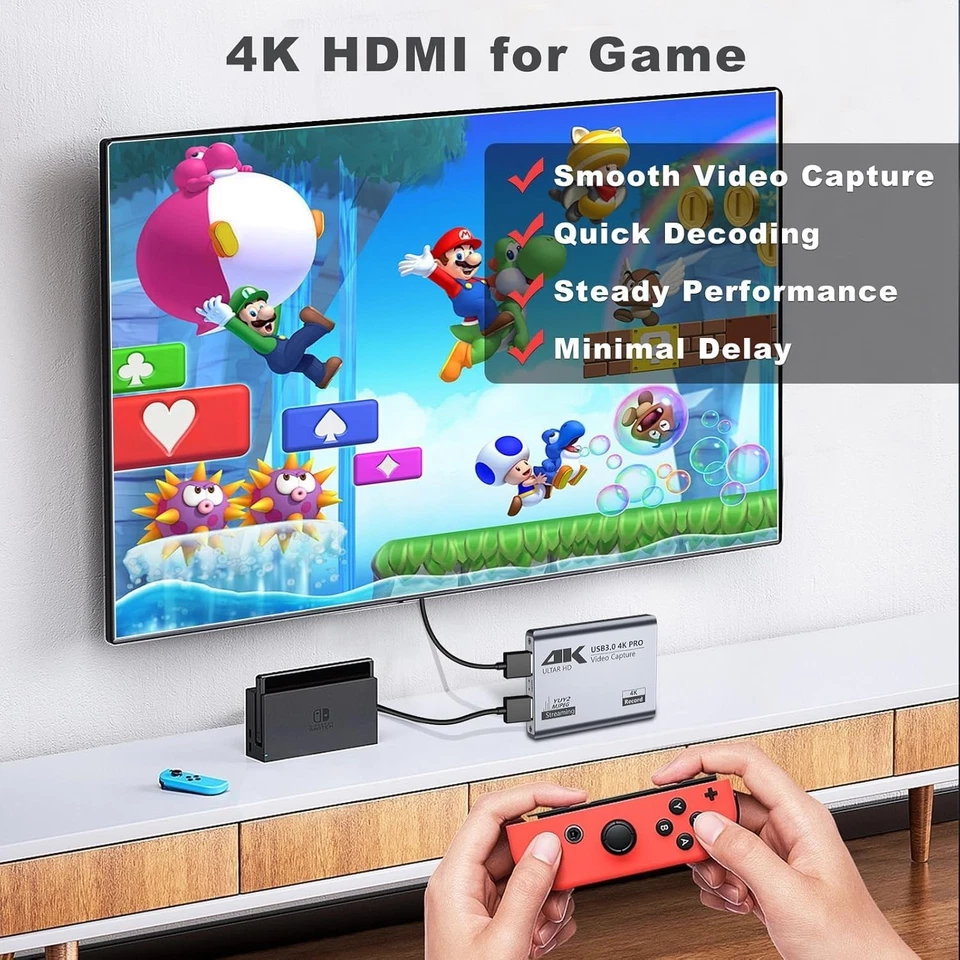 Video Capture Card 1080P Game Capture Recording Compatible Switch/Xbox/PS5/PC - Image 4 of 4