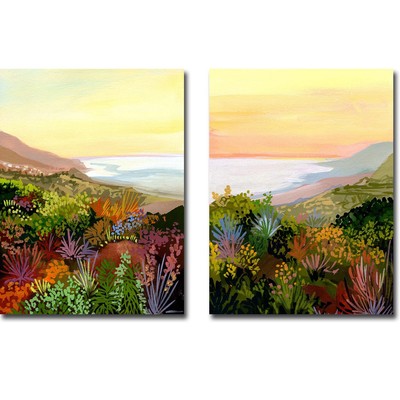 Coastal Sister & Bloom by Page 2-pc Canvas Giclee Art Set (32 x 24 in Each pc.)
