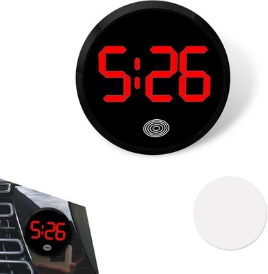 Digital Dashboard Clock, LED Time Luminous Touch High Definition Cl Color: Red
