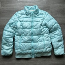 Girls Justice Light Aqua/mint Quilted Puffer coat Jacket - size 12/14