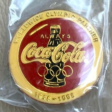 Unopened 1998 Nagano Olympic Winter Games Coca-Cola Pin Badge