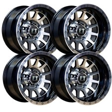 Set-4 Full Throttle Ft5092 15x10 5x139.7 Black Machined -44mm Wheels Rims 15