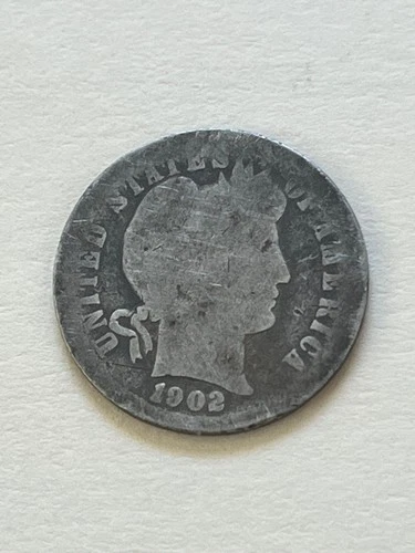 1902-O Barber Silver Dime actual Coin