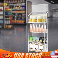4 Tier Retail Display Rack Snack Display Organizer Snack Rack Stand with Hooks