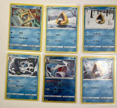Pokémon Card Lot 6 Snorunt Glalie Froslass TCG Common Reverse Holo