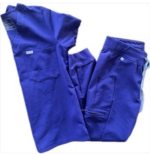 FIGS Zamora Jogger Scrub S Pant Catarina Top XS Purple Jam Elastic Waist Set
