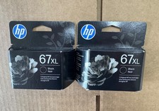 2 HP 67XL High Yield Black Original Ink Cartridge, Expiration 2027