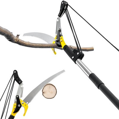 BlumeTrec 14.5FT Pole Saw for Tree Trimming, 2-In-1 Manual Tree Pruner with S...